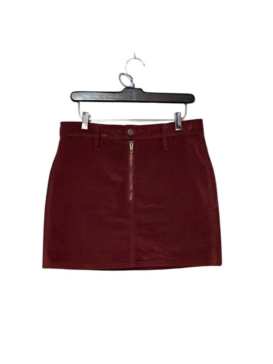 Madewell Dresses & Skirts - Madewell Womens Burgundy Stretch Velveteen Mini Skirt Straight Fit Size 28